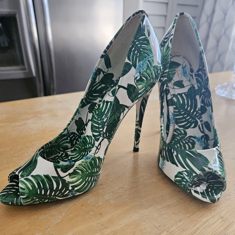 Aldo Botanical Peep Toe Heels